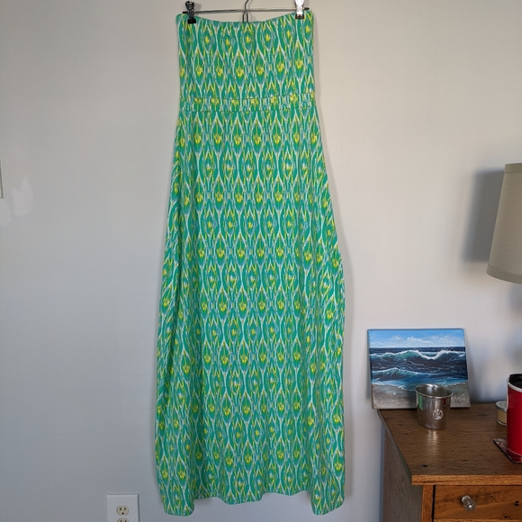 👗 Teal Geometric Print Maxi Dress | All For Color | Medium - Picture 3 of 7